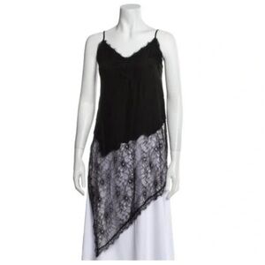 Haute Hippie Black and Gray Lace Top